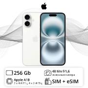 Изображение товара Восстановленный смартфон Apple iPhone 16 256GB nanoSim/eSim White, отличный (без RuStore)