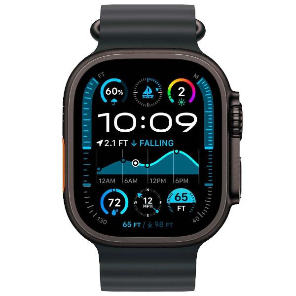 Изображение товара Восстановленные смарт-часы Apple Watch Ultra 2 49mm (2024) Black Titanium Case with Black Ocean Band, как новый