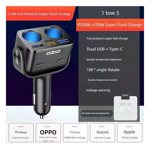 Изображение товара Автомобильное ЗУ UNIMALL Oshure PD 100W с поддержкой PD 30W и Type-C
