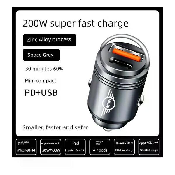 Изображение товара Автомобильное зарядное устройство UNIMALL с PD и USB, металл, быстрая зарядка Изображение товара Автомобильное зарядное устройство UNIMALL с PD и USB, металл, быстрая зарядка