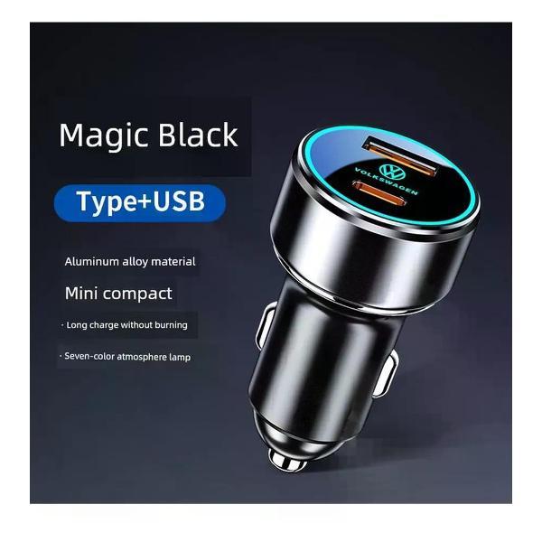 Изображение товара Автомобильное зарядное устройство Volkswagen с USB и Type-C Изображение товара Автомобильное зарядное устройство Volkswagen с USB и Type-C