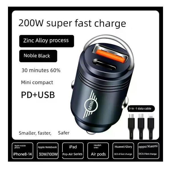 Изображение товара Автомобильное зарядное устройство UNIMALL с PD+USB для смартфонов