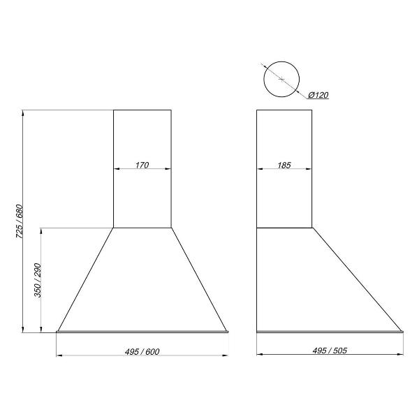 Изображение товара Вытяжка Elikor Эпсилон 60 Black/Gold