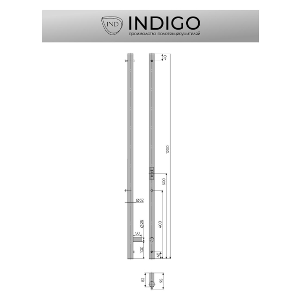 Изображение товара Полотенцесушитель электрический Indigo Style LSE120-3Rt