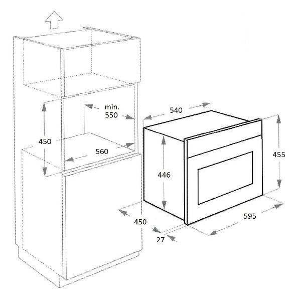 Глубина шкафа для встраиваемой микроволновки