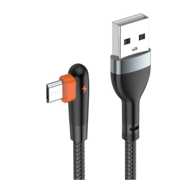 Изображение товара Кабель LDNIO microUSB LS562 черный/оранжевый 2 м, 2.4A