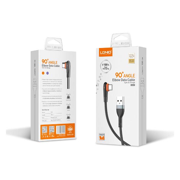 Изображение товара Кабель LDNIO microUSB LS561 черный/оранжевый 1 м, 2.4A