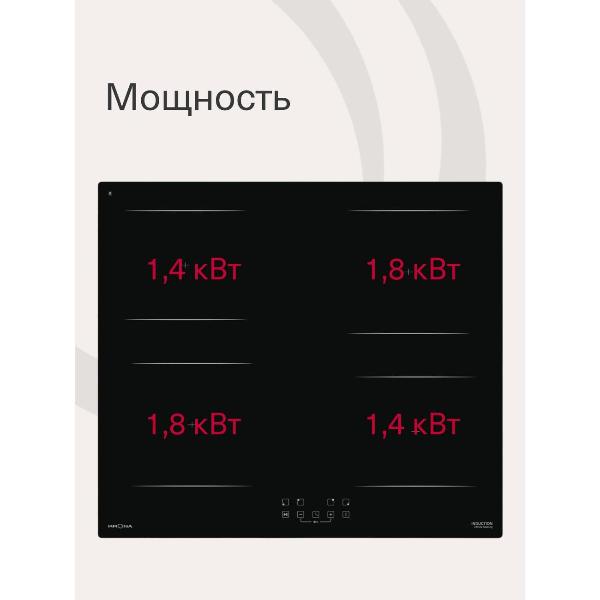 Изображение товара Встраиваемая индукционная панель независимая Krona REMO 60 BL