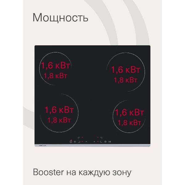 Изображение товара Встраиваемая индукционная панель независимая Krona TELLER 60 BL/S K