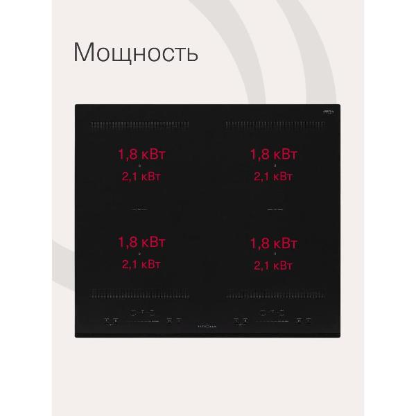 Изображение товара Встраиваемая индукционная панель независимая Krona ETERNO 60 BL