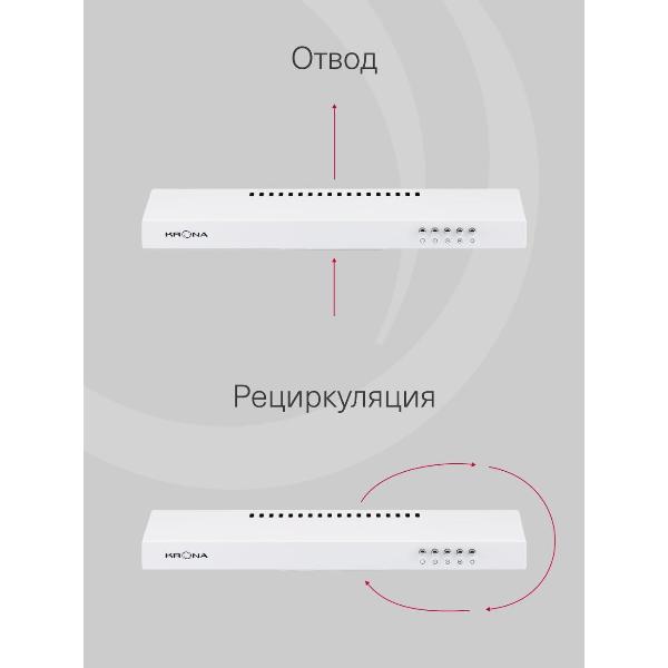 Изображение товара Вытяжка плоская Krona Jessica slim 500 white push button