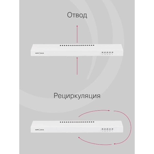 Изображение товара Вытяжка плоская Krona Jessica slim 600 white push button