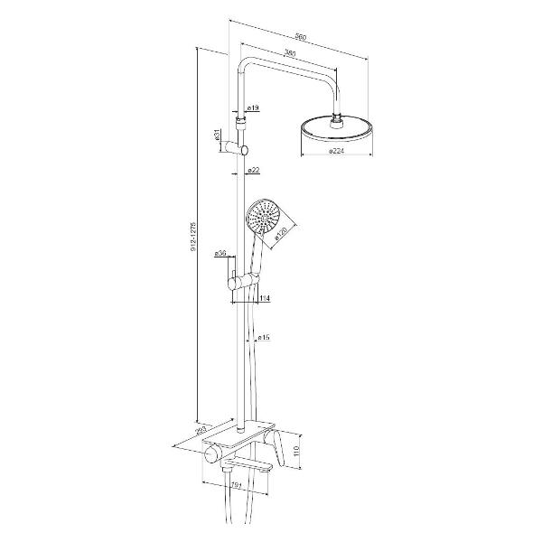 Изображение товара Душевая система Damixa Jupiter (977730300)