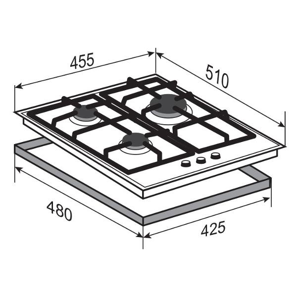 Изображение товара Встраиваемая газовая панель независимая Zigmund & Shtain M 23.4 W