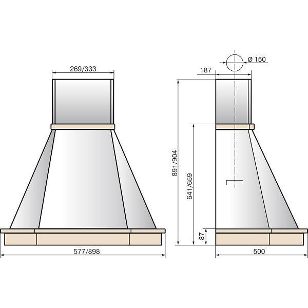 Изображение товара Вытяжка Elikor Камин Грань 90 Beige/Oak unpainted