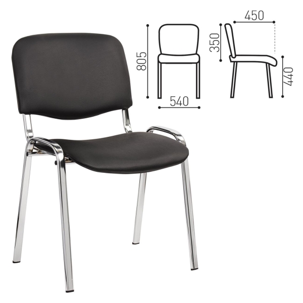 Изображение товара Кресло компьютерное Нет Бренда ИЗО, хром, кожзам черный