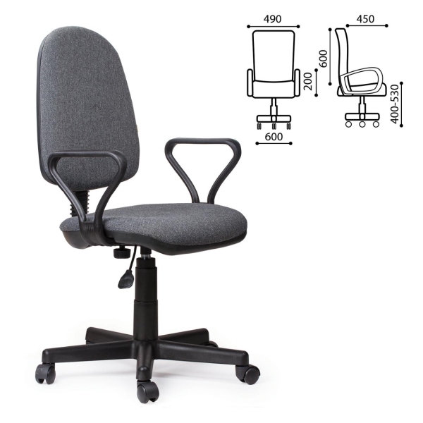 Изображение товара Кресло компьютерное Нет Бренда "Prestige", ткань/серый