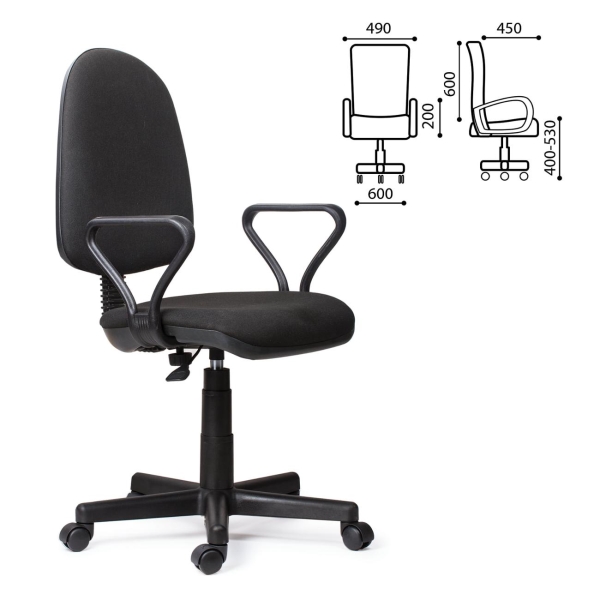 Изображение товара Кресло компьютерное Нет Бренда "Prestige", ткань/черый