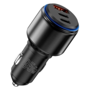 Изображение товара Автомобильное зарядное устройство TFN 2xType-C+USB QC/PD 95W black б/к (TFN-CCRPD16)