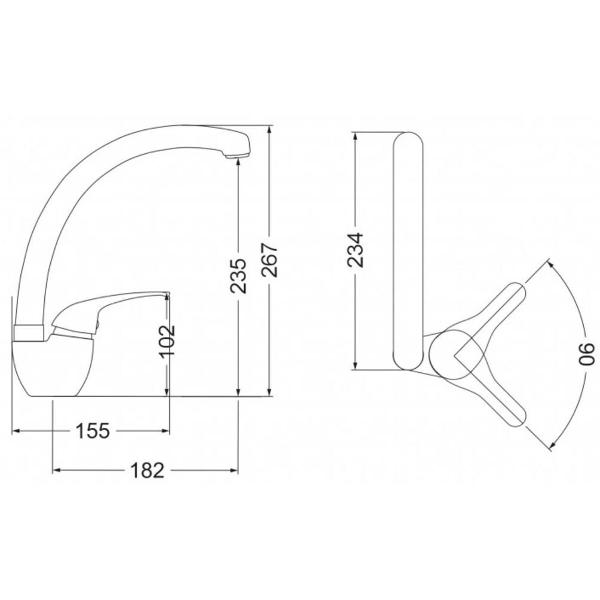 Смеситель для кухни oulin ol 8016