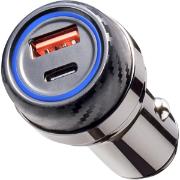 Изображение товара Автомобильное зарядное устройство Deppa USB A + USB-C 52W графитовое (11213)