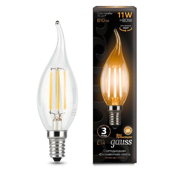 Изображение товара Лампа Gauss Filament Свеча на ветру 11W 810lm 2700К Е14 LED  (10 шт.)