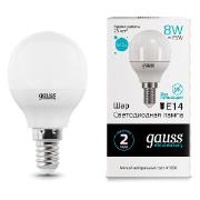 Изображение товара Лампа Gauss Elementary Шар 8W 540lm 4100K Е14 LED  (10 шт.)