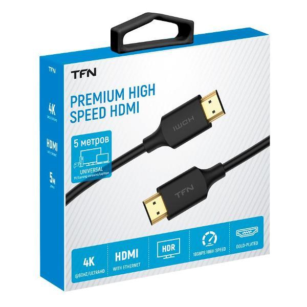 Изображение товара Кабель цифровой аудио-видео TFN HDMI 2.0 5м (TFN-H-SPD4K-5MBK)
