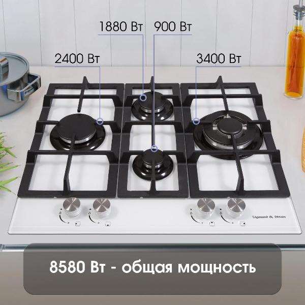 Изображение товара Встраиваемая газовая панель независимая Zigmund & Shtain MN 114.61 W