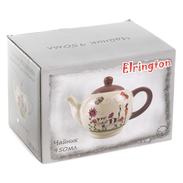 Изображение товара Чайник заварочный Elrington кот (208-07009) серый
