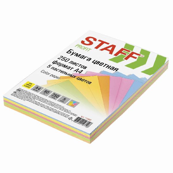 Изображение товара Бумага для принтера Staff А4 80г/м 250л (5цв.х50л) пастель 110890