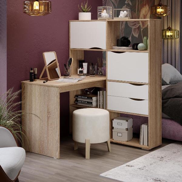 Изображение товара Стол компьютерный Трия Тип 7 Дуб Сонома-Белый ясень