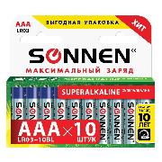 Изображение товара Батарейка алкалиновая (щелочная) Sonnen 454232 AAA 10 штук