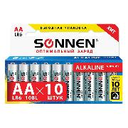 Изображение товара Батарейка алкалиновая (щелочная) Sonnen 451086 AA 10 штук