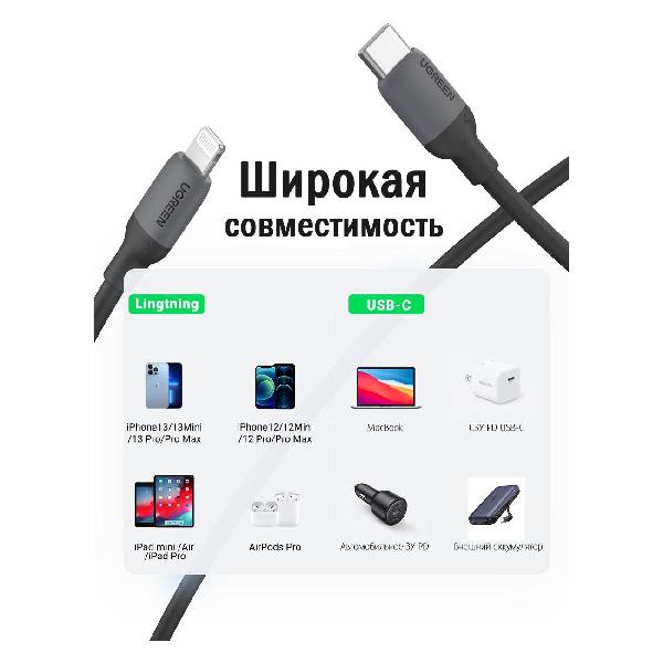 Изображение товара Кабель uGreen 1 м US387 Black (20304)