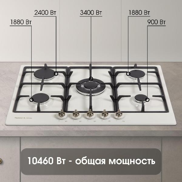 Изображение товара Встраиваемая газовая панель независимая Zigmund & Shtain G 12.7 Х белая