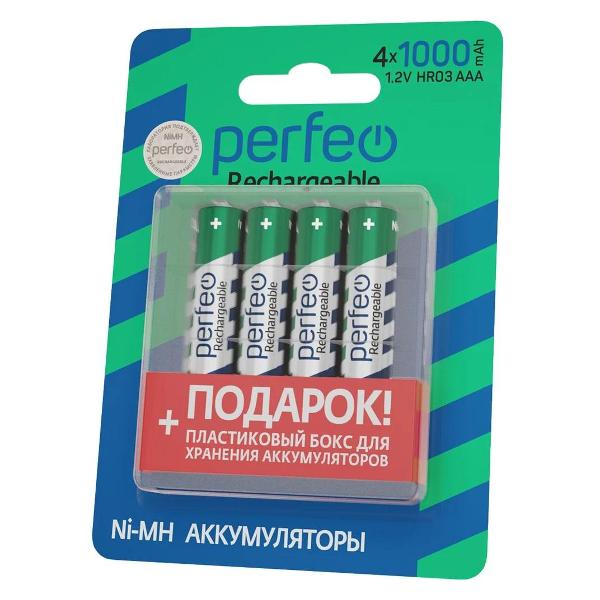 Изображение товара Аккумулятор Perfeo AAA 1000 мАч 4 шт.