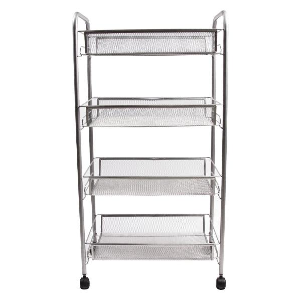 Изображение товара Этажерка Brabix офисно-бытовая 603754 серебристая