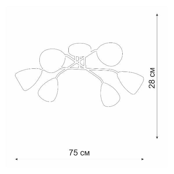 Изображение товара Люстра Vitaluce 6 ламп E14 макс. 40Вт 18 м2 (V4954-7/6PL)