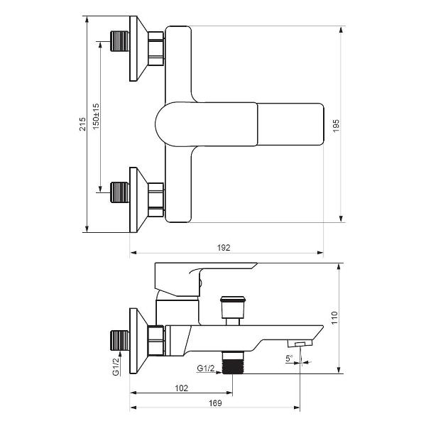 Изображение товара Смеситель для ванны и душа Damixa 471000300