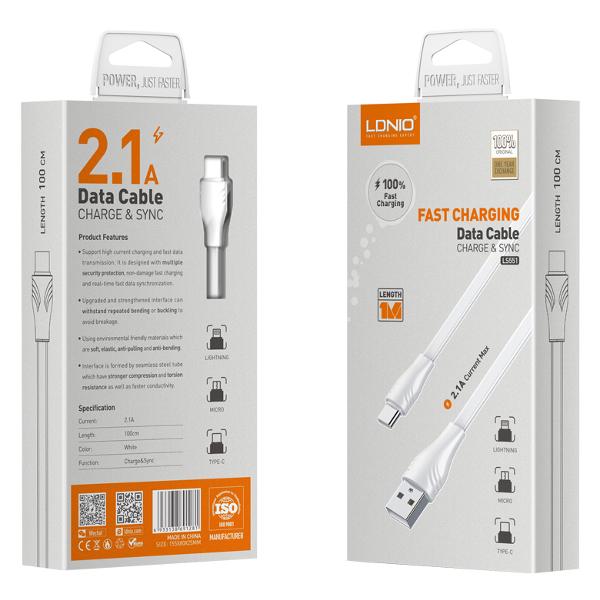 Изображение товара Кабель LDNIO LS551 белый 1м