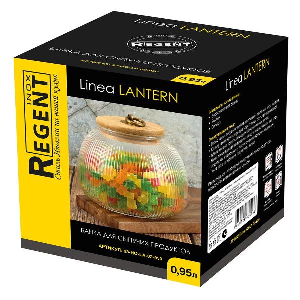 Изображение товара Банка стеклянная с крышкой REGENT inox 950 мл Lantern (93-HO-LA-02-950)