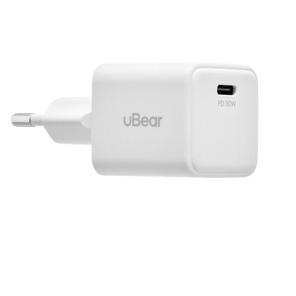 Изображение товара Сетевое зарядное устройство uBear Bridge USB-C, 30 Вт, GaN + Super Fast Charging