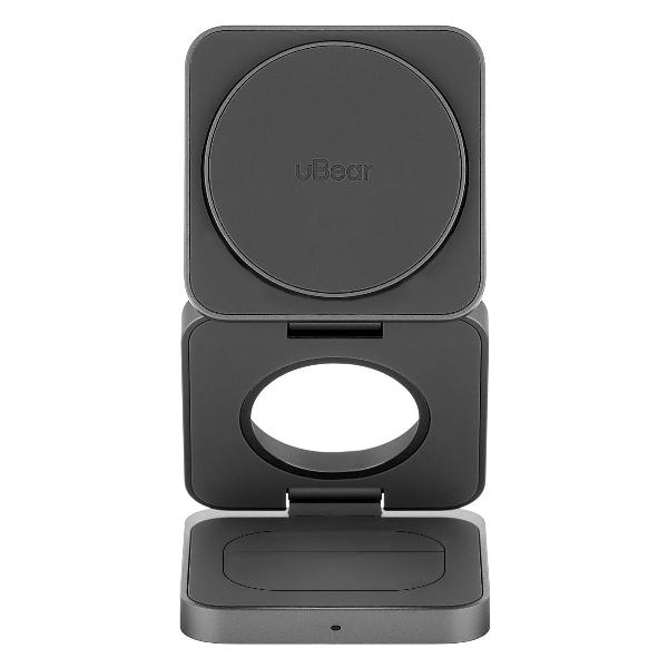 Изображение товара Беспроводное зарядное устройство uBear Balance 3 в 1 серый