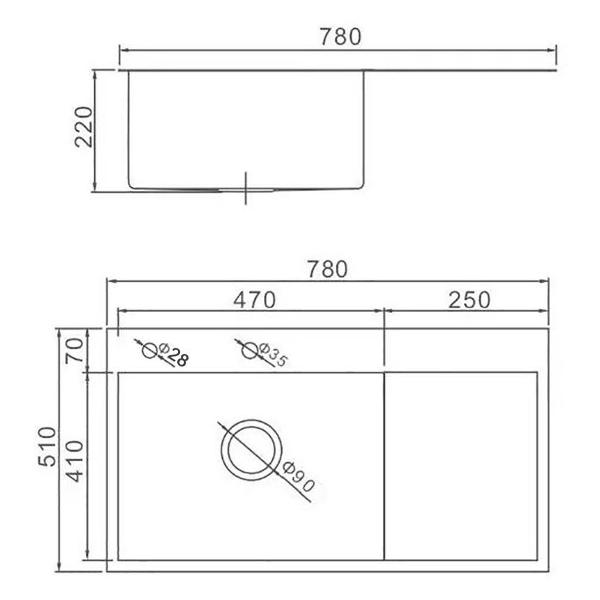 Изображение товара Мойка кухонная Wisent WS37851-L/WGER013
