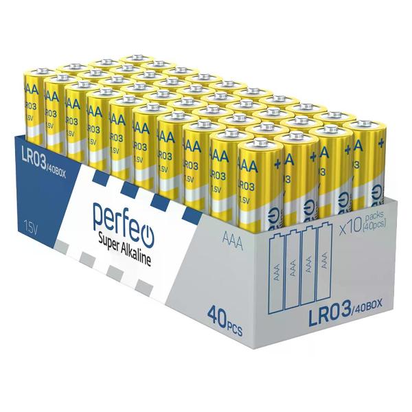 Изображение товара Батарейка алкалиновая (щелочная) Perfeo ААА LR03 40шт