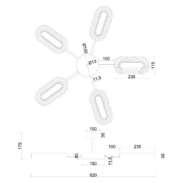 Изображение товара Люстра Arte Lamp Ovale A2489PL-5GO