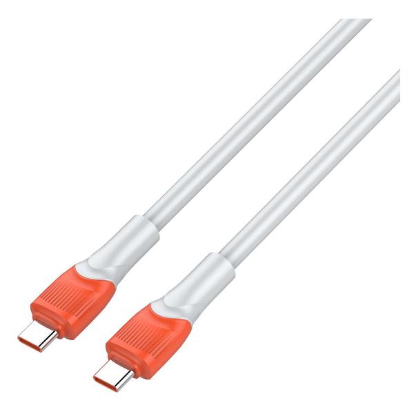 Изображение товара Кабель USB Type-С Type-С Power Delivery LDNIO 2 метра 100W силиконовая оплетка серый-оранжевый