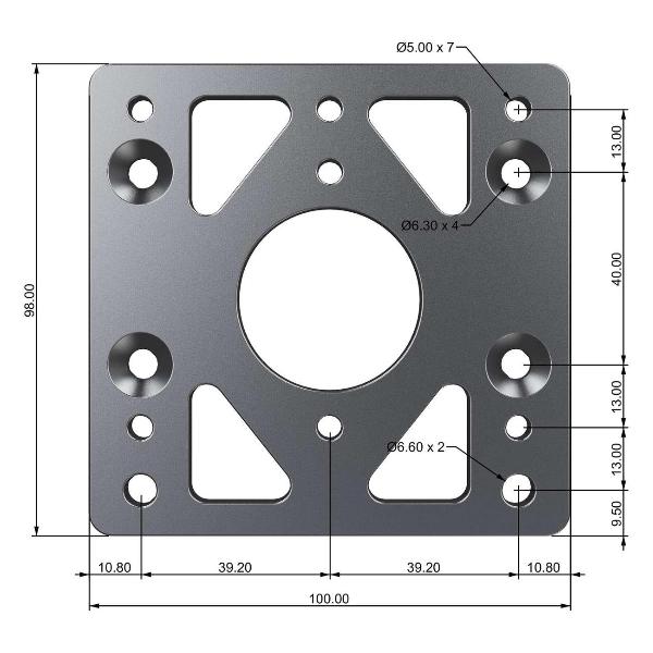 Изображение товара Переходник для базы руля Moza Wheel Base Adapter Plate (for R21/R16/R9/R5) RS049