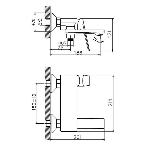 Изображение товара Смеситель для ванной Haiba HB60533-3